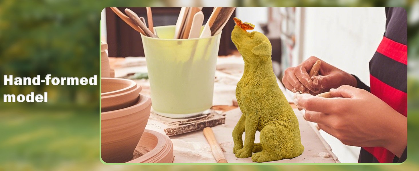 Goodeco Dog Statue Solar Butterfly