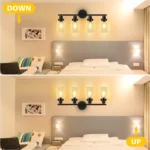 Unicozin Modern Bathroom Light Fixtures, 4 Light Vanity Lights Over Mirror