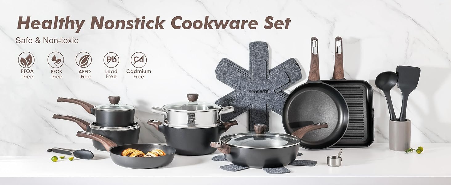 SENSARTE Nonstick Cookware Set Review- Healthy, Non-Toxic, and Perfect for Everyday Cooking